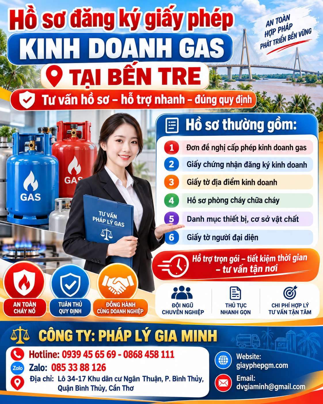 Hồ sơ đăng ký giấy phép kinh doanh gas tại Bến Tre