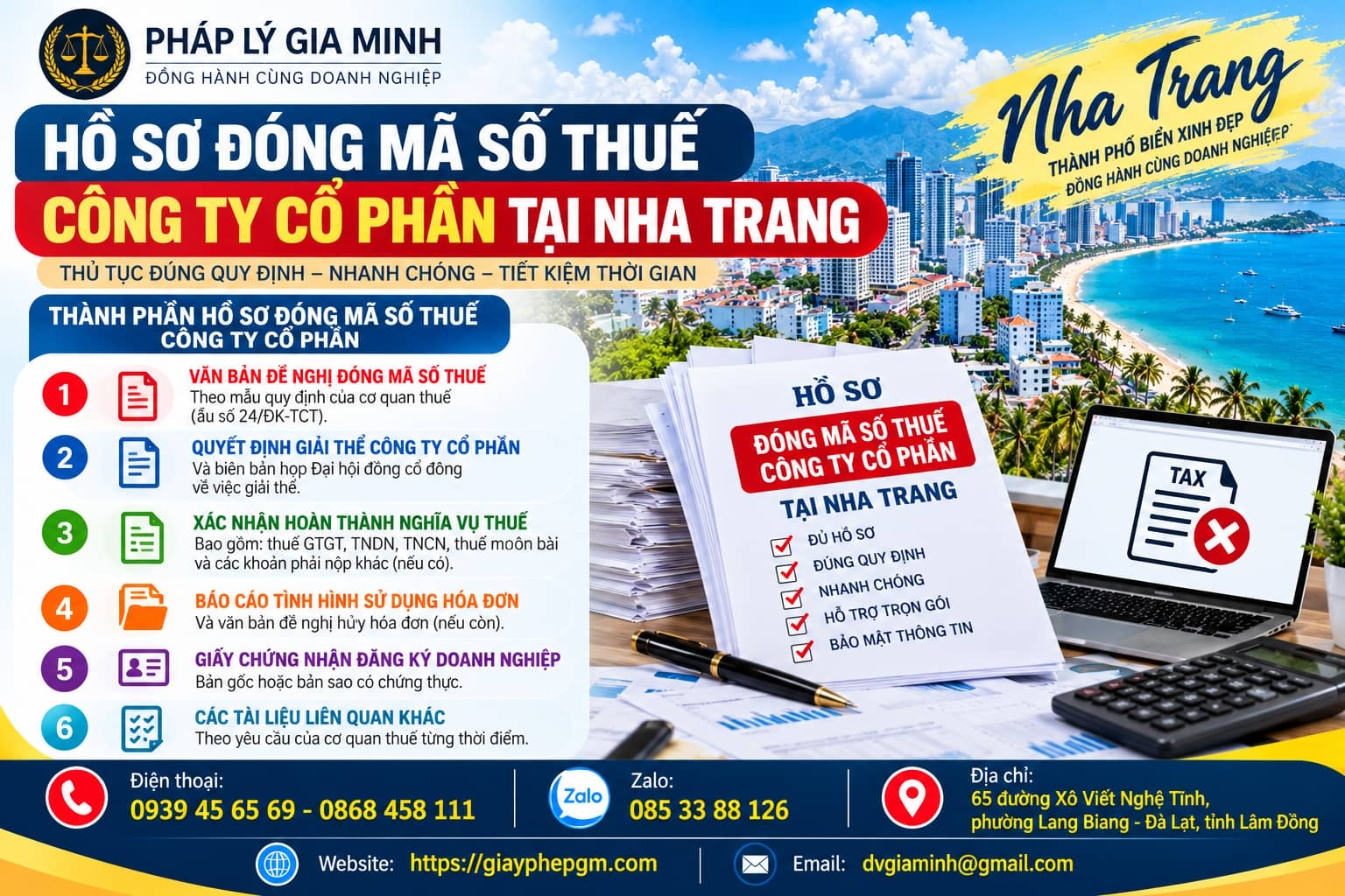 Hồ sơ đóng mã số thuế công ty cổ phần tại Nha Trang