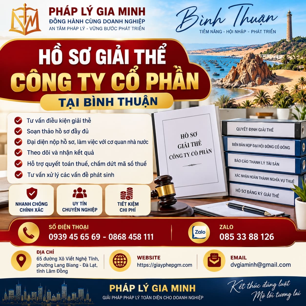 Dịch vụ giải thể công ty cổ phần trọn gói tại bình thuận 5 Hồ sơ giải thể công ty cổ phần tại Bình Thuận