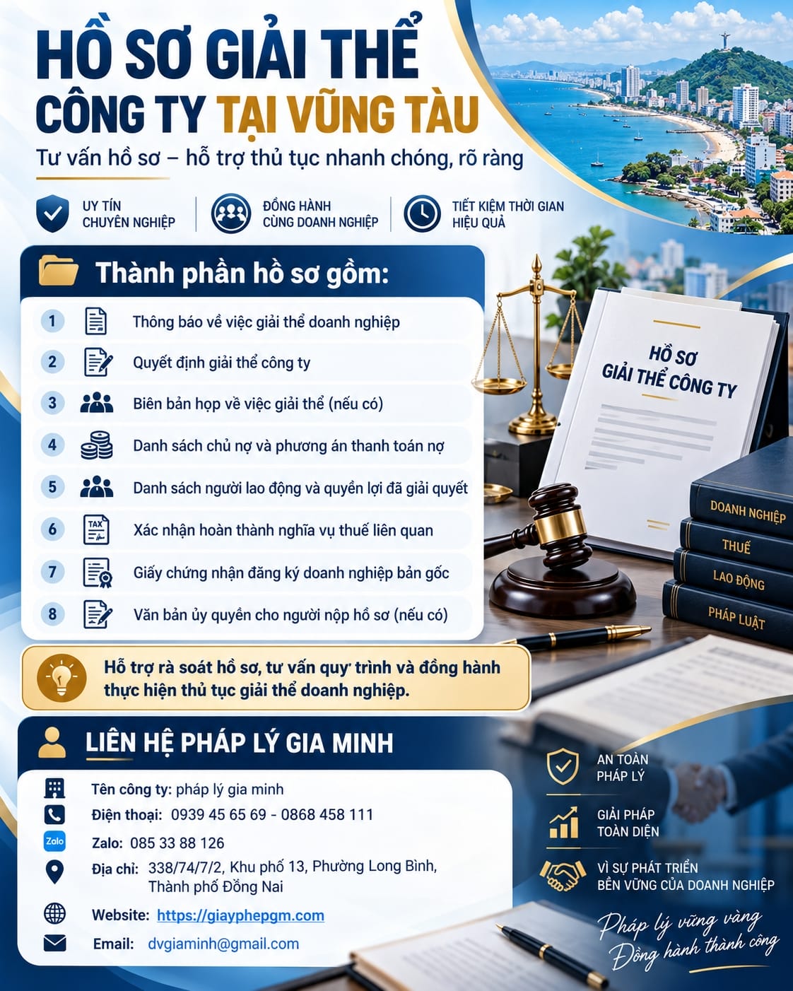 THỦ TỤC GIẢI THỂ CÔNG TY DOANH NGHIỆP TẠI VŨNG TÀU 5 Hồ sơ giải thể công ty tại Vũng Tàu