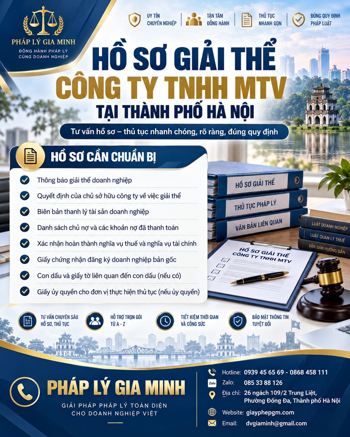 Hồ sơ giải thể công ty TNHH MTV tại thành phố Hà Nội