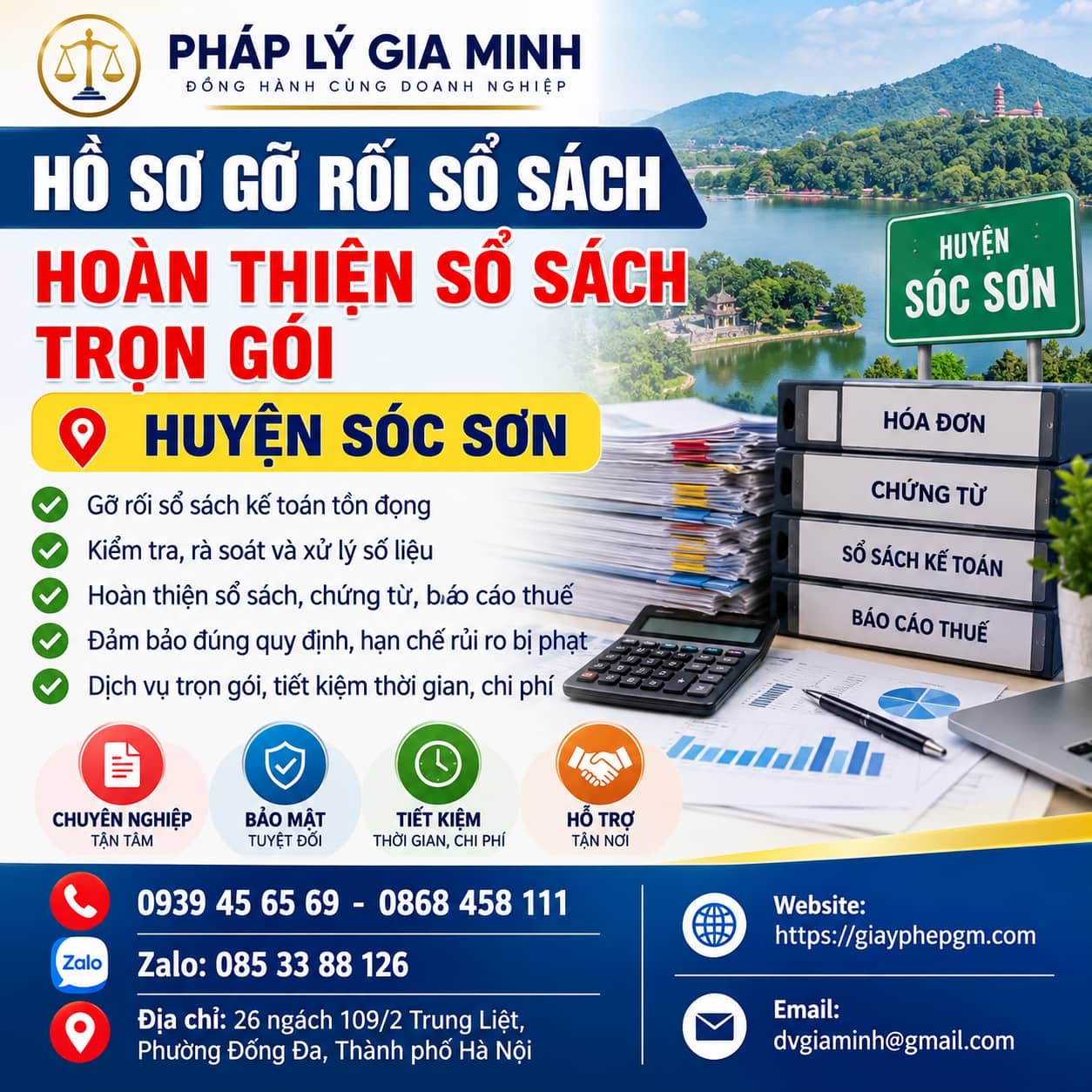 Hồ sơ gỡ rối sổ sách hoàn thiện sổ sách trọn gói huyện Sóc Sơn