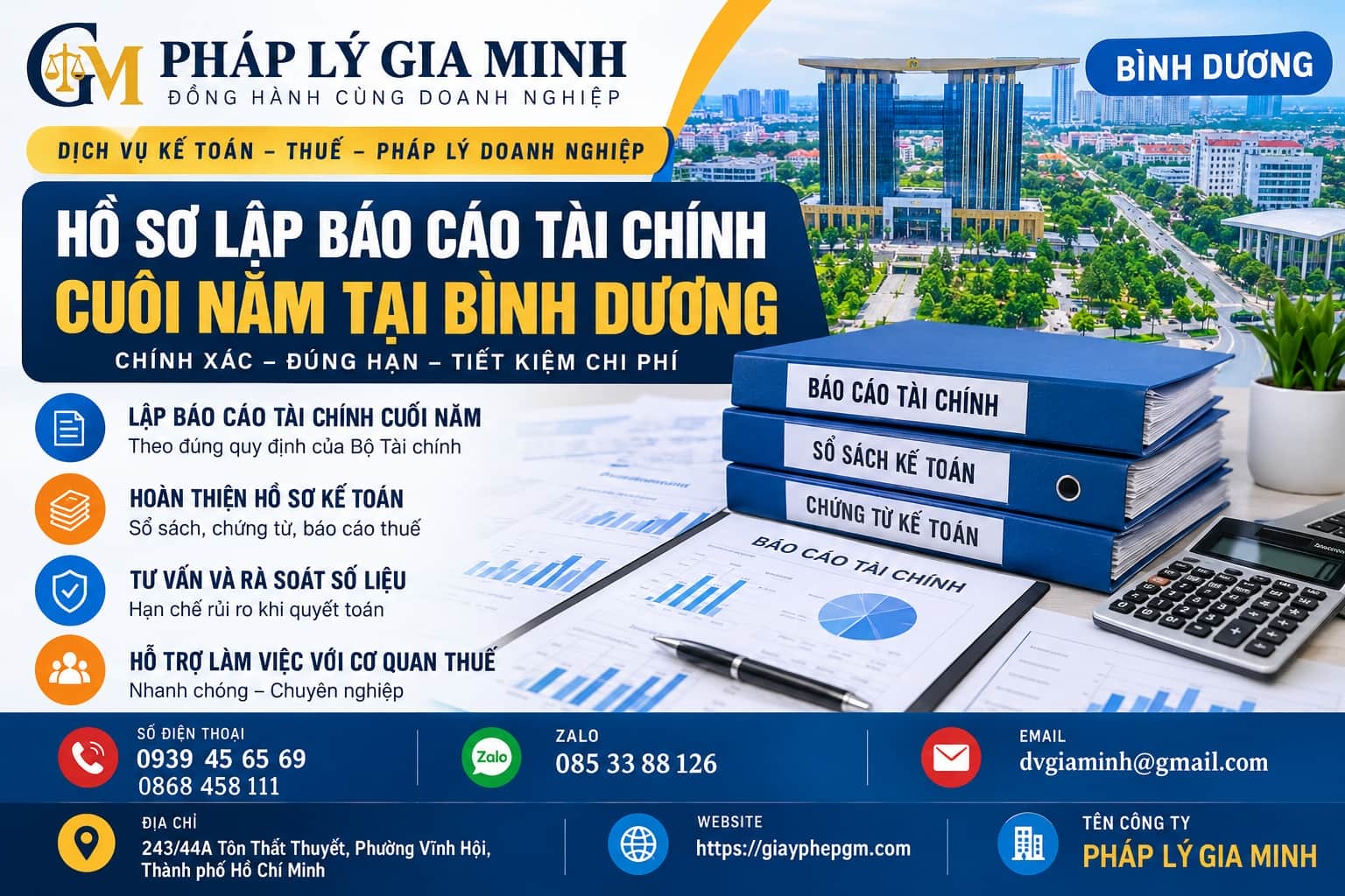 Hồ sơ lập báo cáo tài chính cuối năm tại Bình Dương