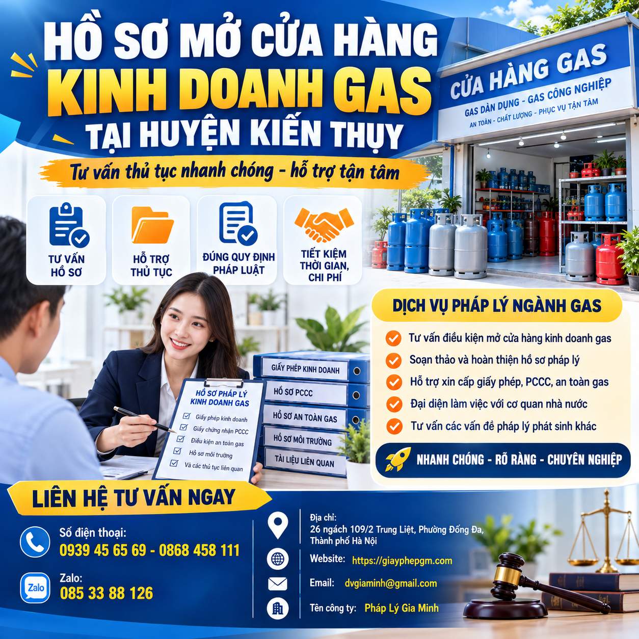 Hồ sơ mở cửa hàng kinh doanh gas tại huyện Kiến Thụy
