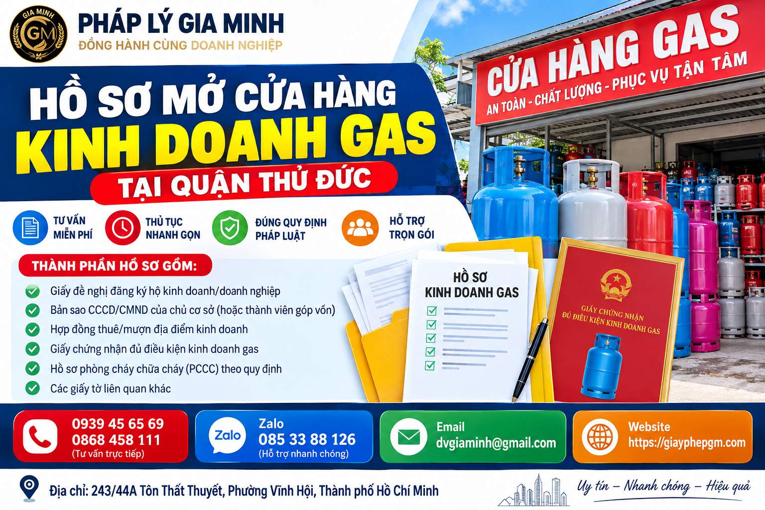 Hồ sơ mở cửa hàng kinh doanh gas tại quận Thủ Đức