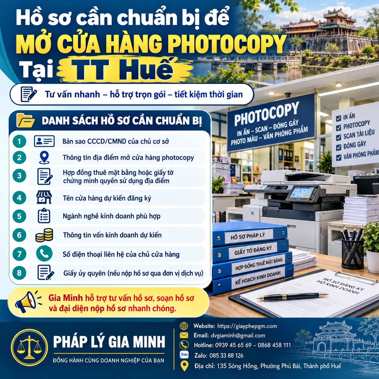 Hồ Sơ Mở Cửa Hàng Photocopy Tại Thừa Thiên Huế Hồ Sơ Mở Cửa Hàng Photocopy Tại Thừa Thiên Huế