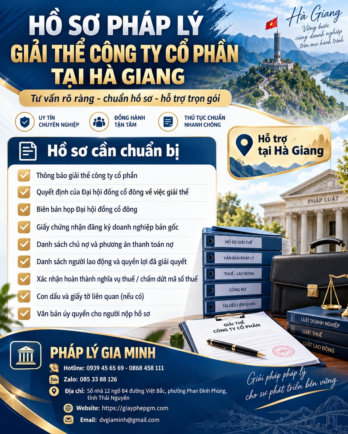 Hồ sơ pháp lý giải thể công ty cổ phần tại Hà Giang