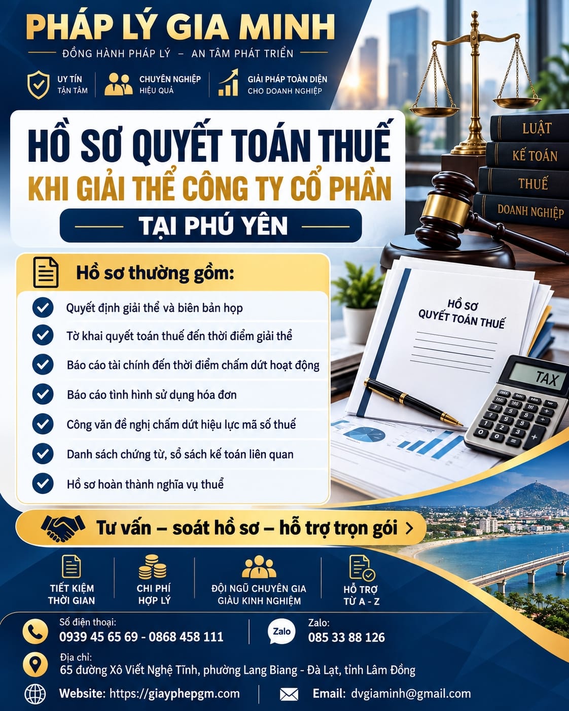 Hồ sơ quyết toán thuế khi giải thể công ty cổ phần tại Phú Yên