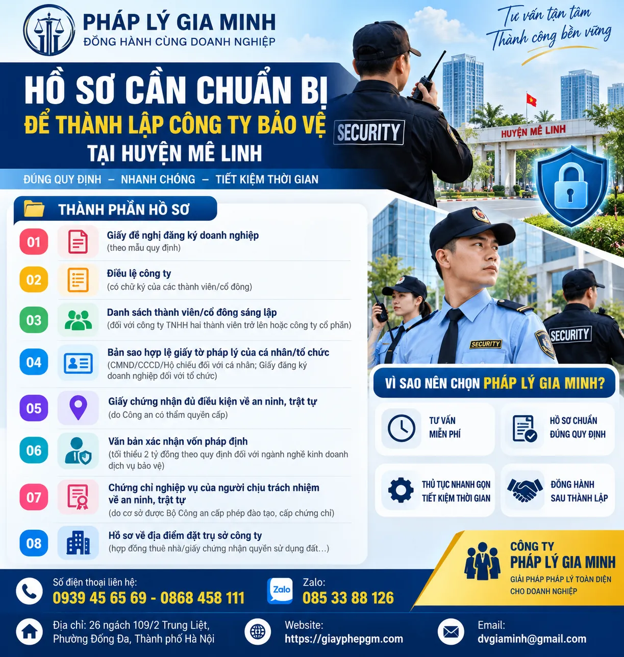 Hồ Sơ Thành Lập Công Ty Bảo Vệ Tại Mê Linh