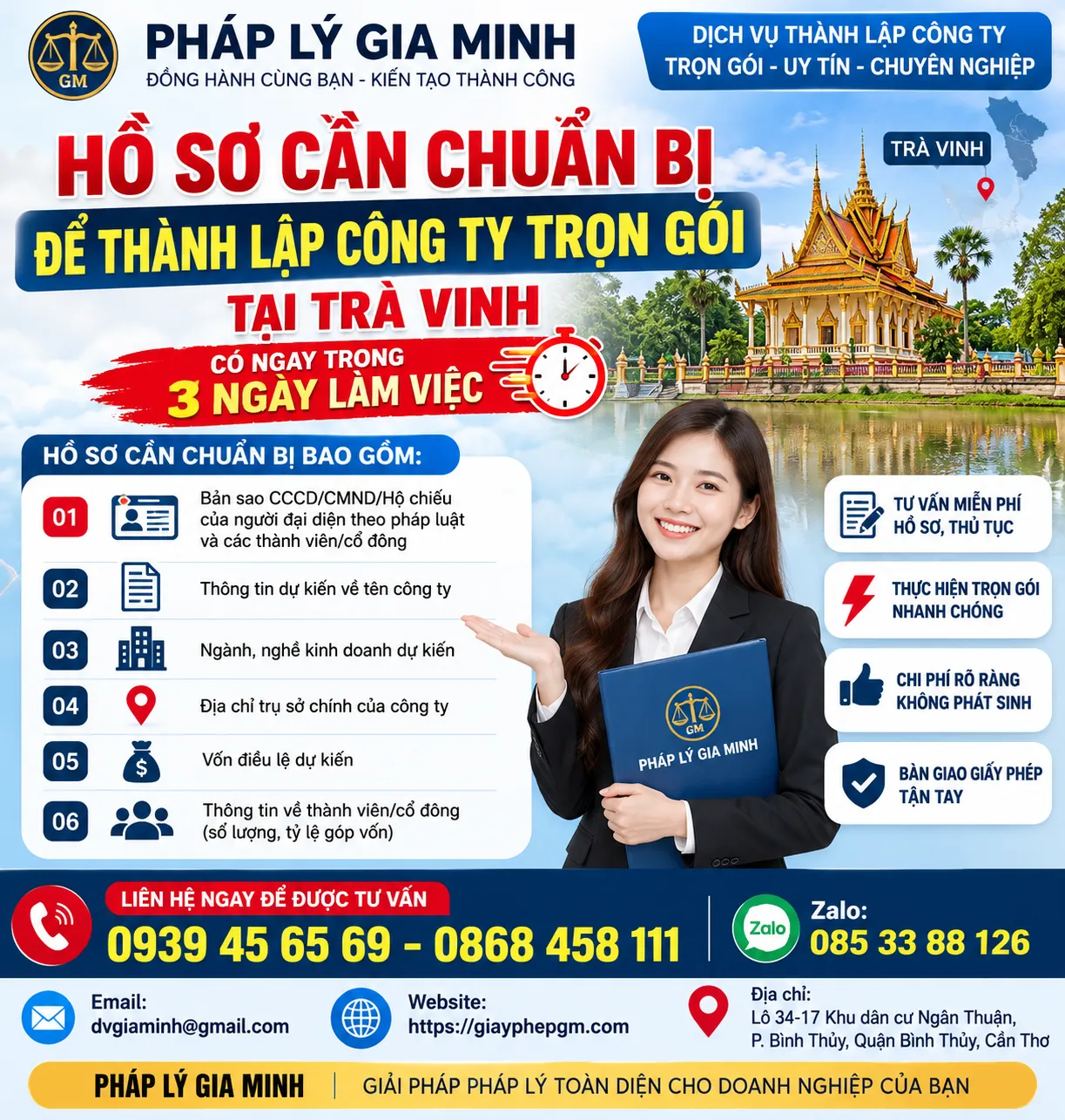 Hồ Sơ Thành Lập Công Ty Tại Trà Vinh