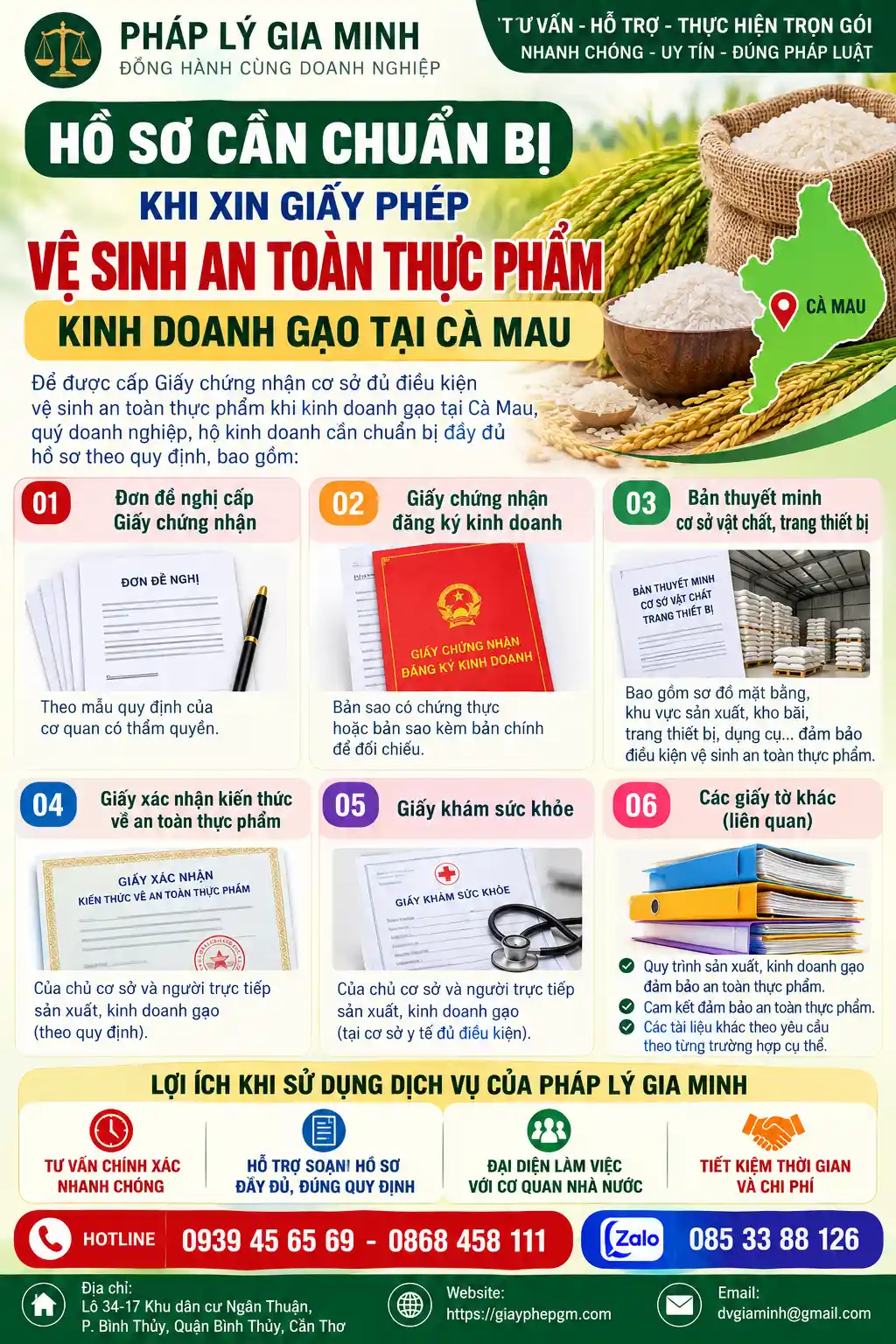 Hồ Sơ Xin Giấy Phép ATTP Kinh Doanh Gạo Cà Mau Hồ Sơ Xin Giấy Phép ATTP Kinh Doanh Gạo Cà Mau