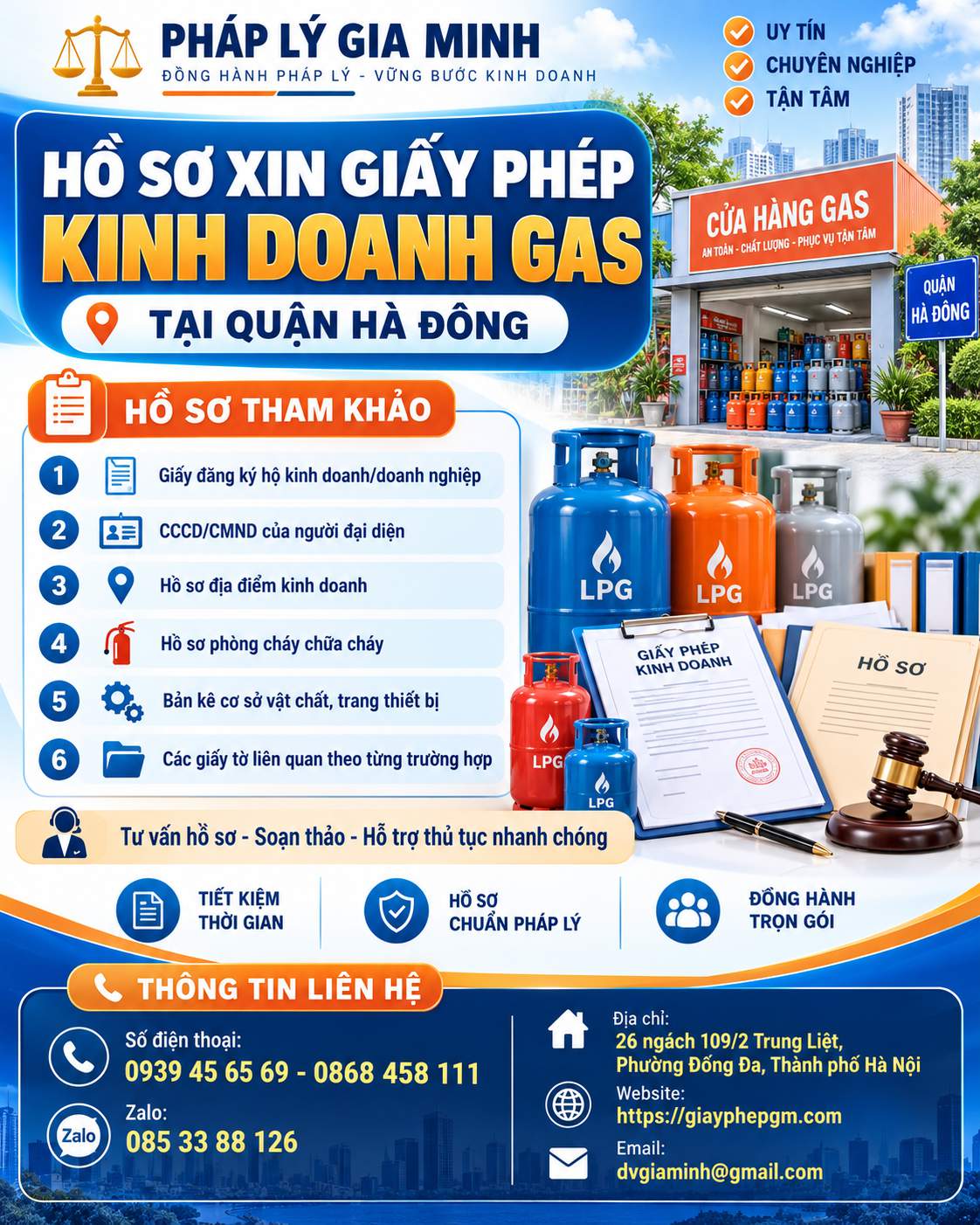 Hồ sơ xin giấy phép kinh doanh gas tại quận Hà Đông