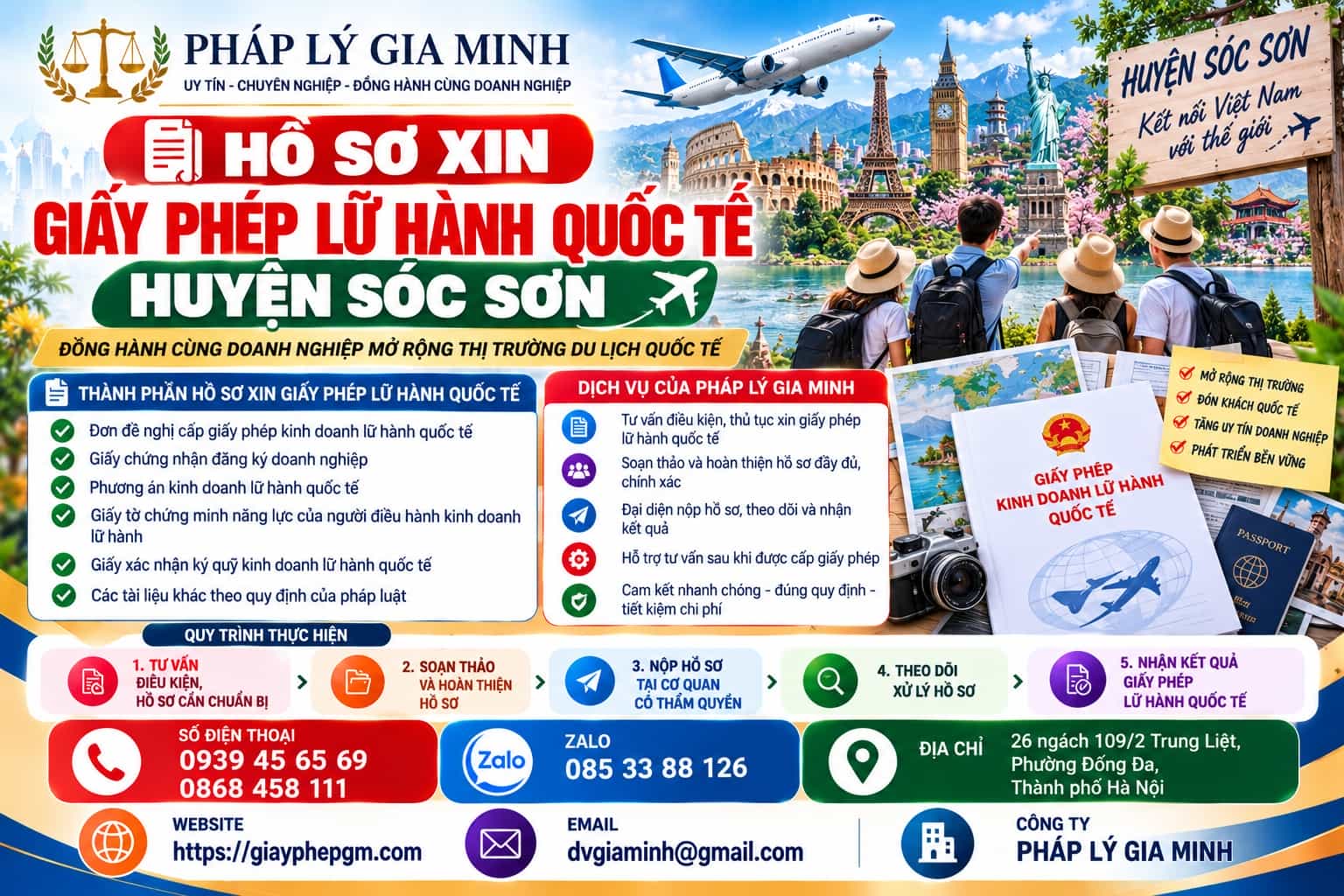 Hồ sơ xin giấy phép lữ hành quốc tế huyện Sóc Sơn