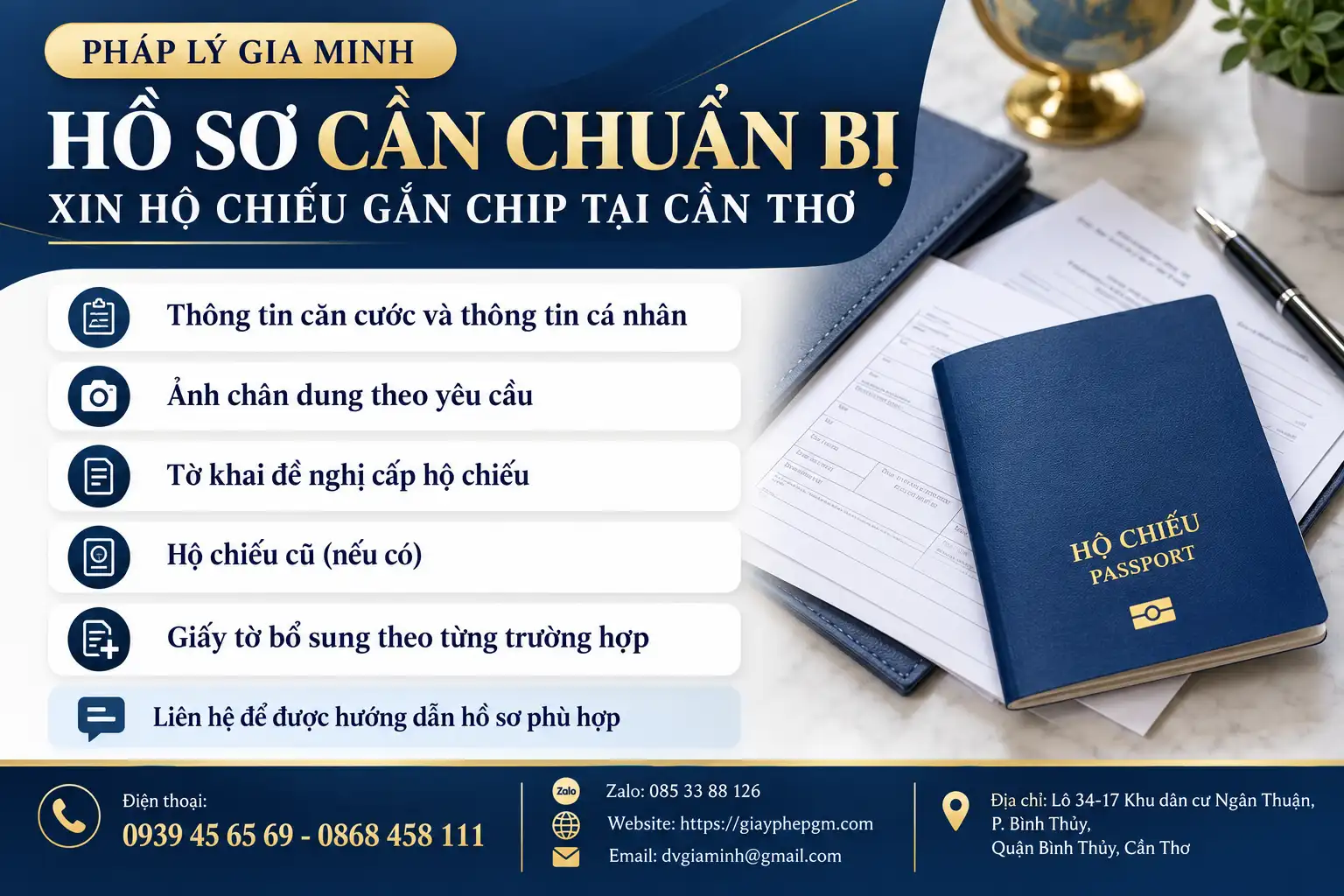 Hồ Sơ Xin Hộ Chiếu Gắn Chip Tại Cần Thơ
