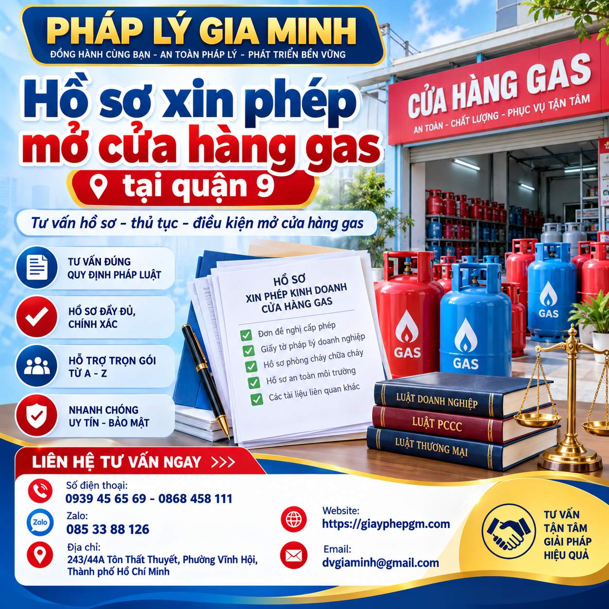Hồ sơ xin phép mở cửa hàng gas tại quận 9