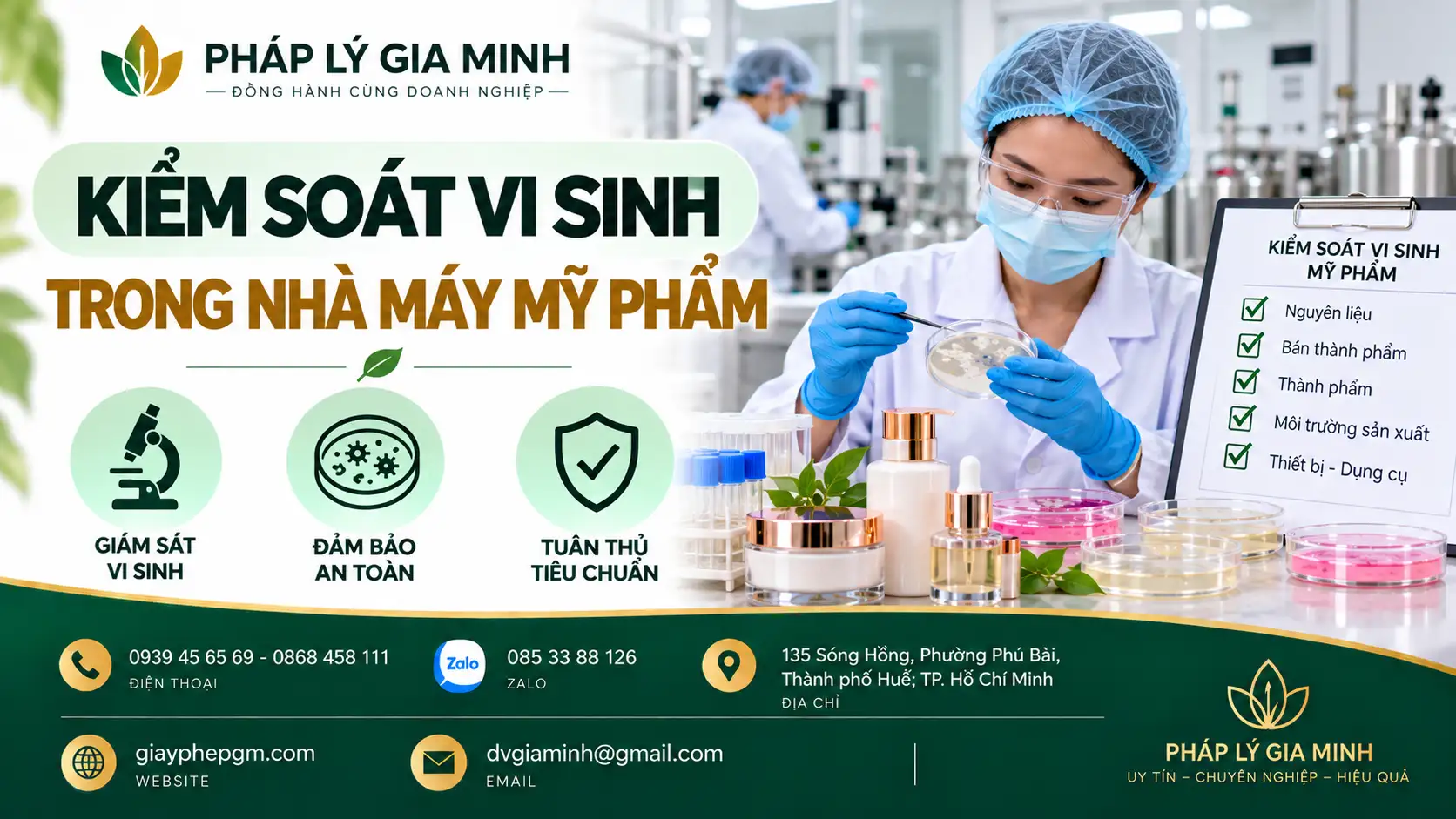 Kiểm soát vi sinh trong nhà máy mỹ phẩm