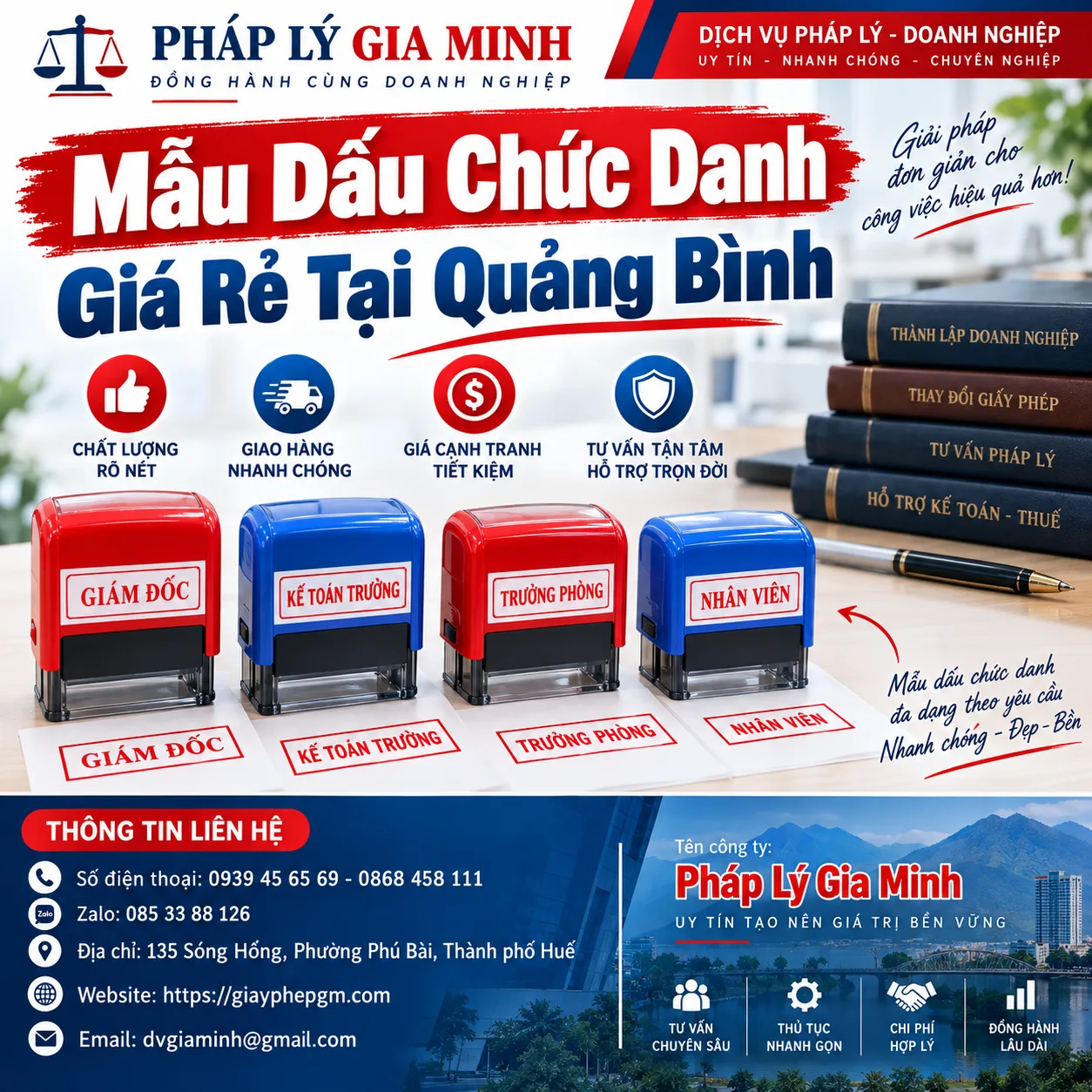 Mẫu Dấu Chức Danh Giá Rẻ Tại Quảng Bình