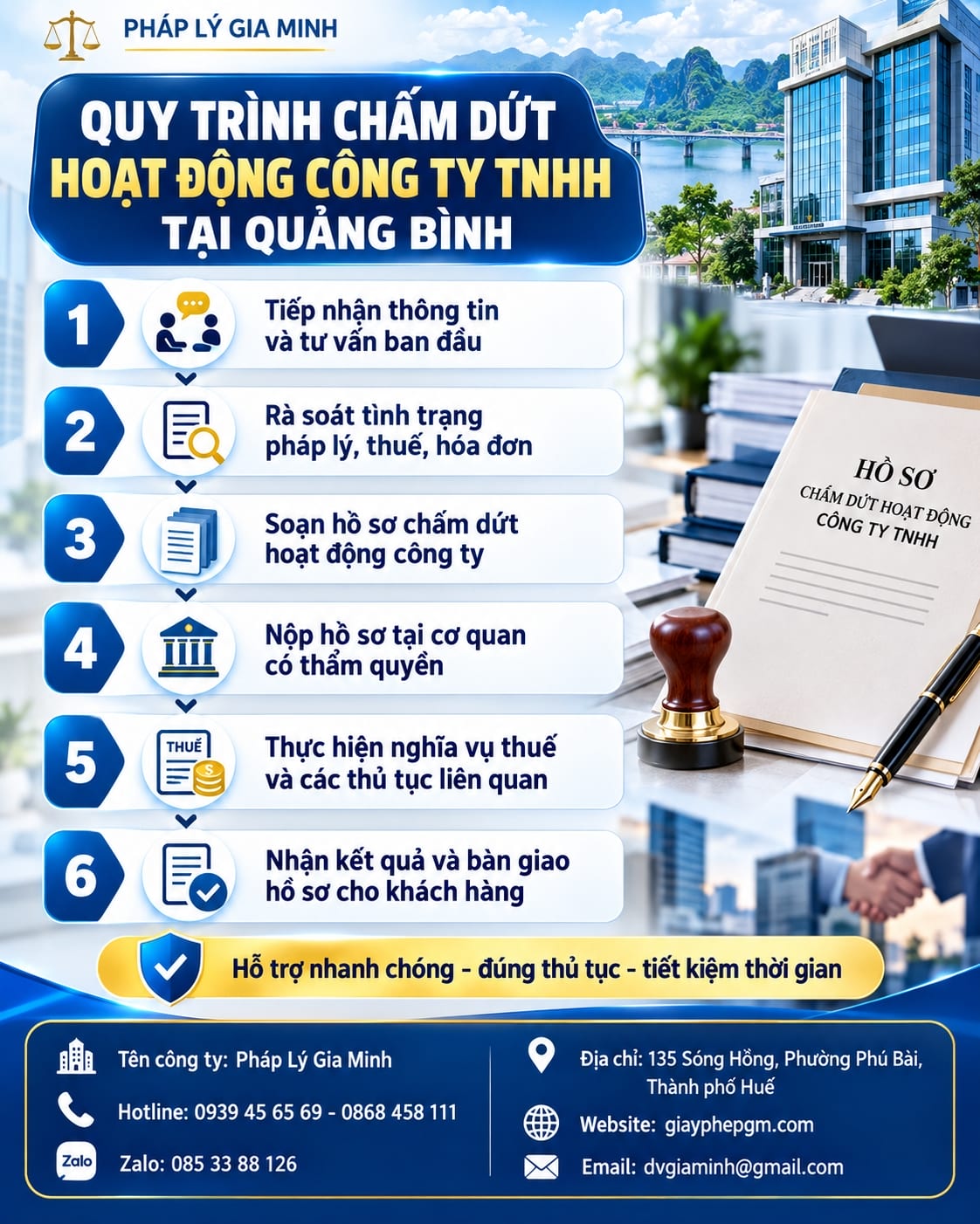 Quy trình chấm dứt hoạt động công ty TNHH tại Quảng Bình Quy trình chấm dứt hoạt động công ty TNHH tại Quảng Bình
