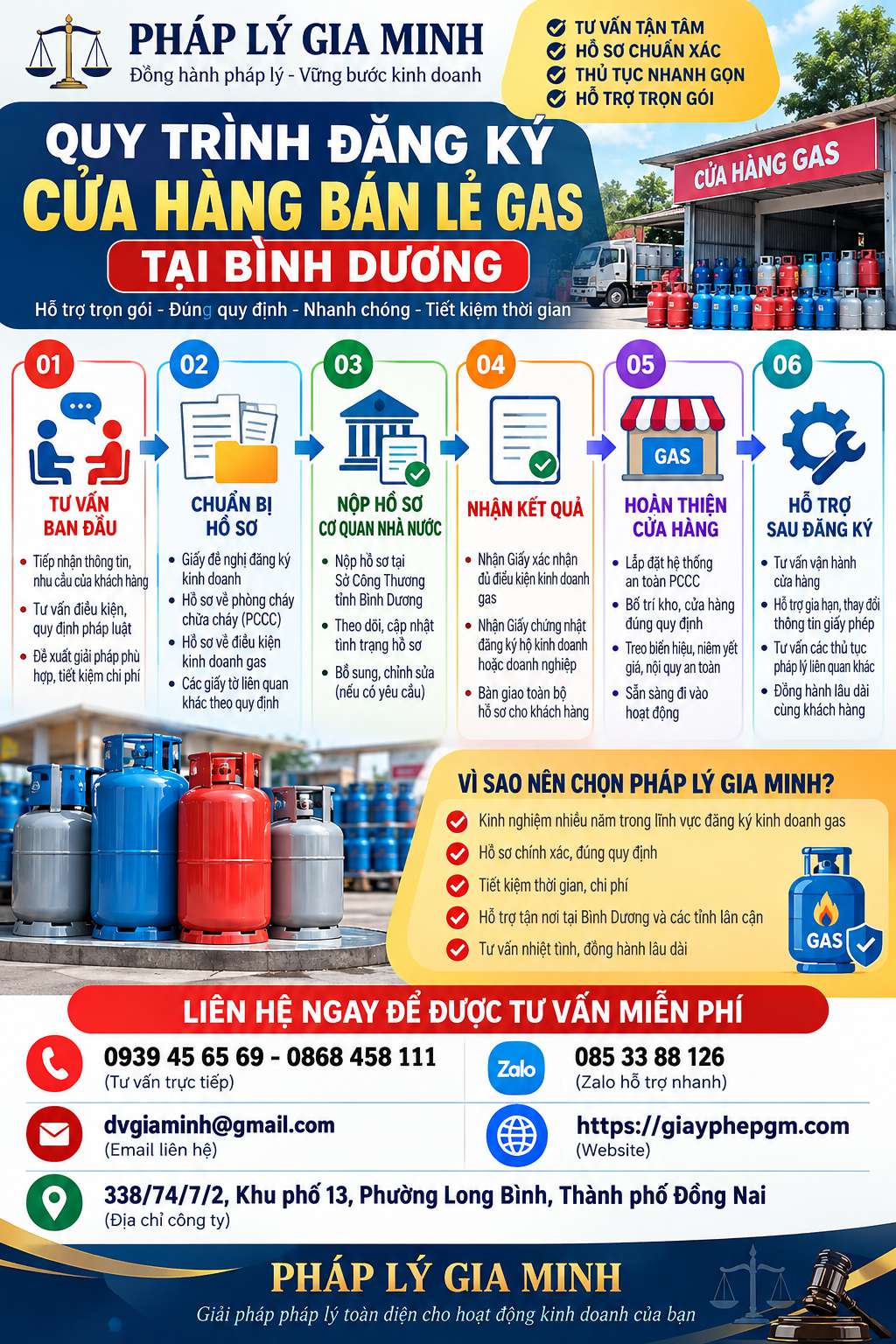 Quy trình đăng ký cửa hàng bán lẻ gas tại Bình Dương Quy trình đăng ký cửa hàng bán lẻ gas tại Bình Dương
