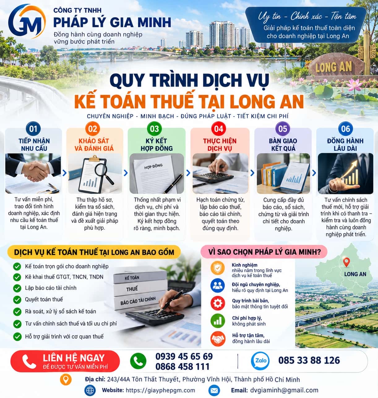 Quy trình dịch vụ kế toán thuế tại Long An