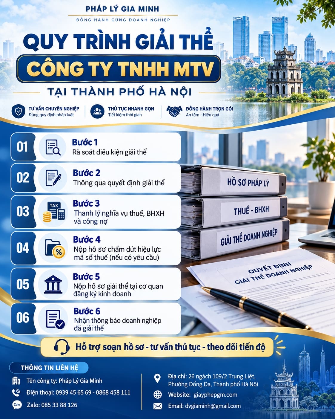 Quy trình giải thể công ty TNHH MTV tại thành phố Hà Nội
