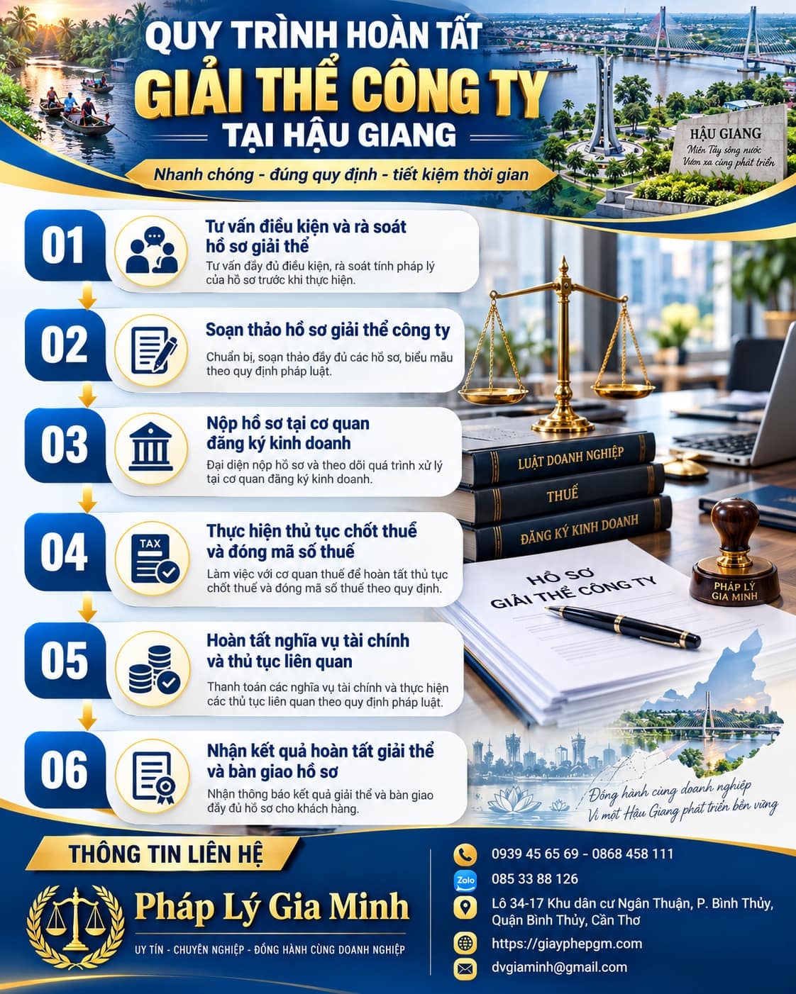 Quy trình hoàn tất giải thể công ty tại Hậu Giang