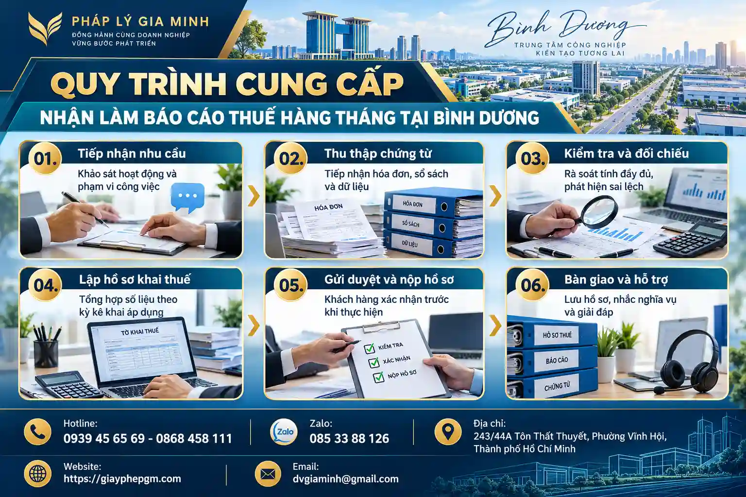 Quy Trình Làm Báo Cáo Thuế Hàng Tháng Tại Bình Dương