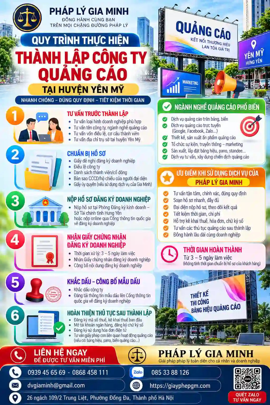 Quy trình thành lập công ty quảng cáo tại Yên Mỹ