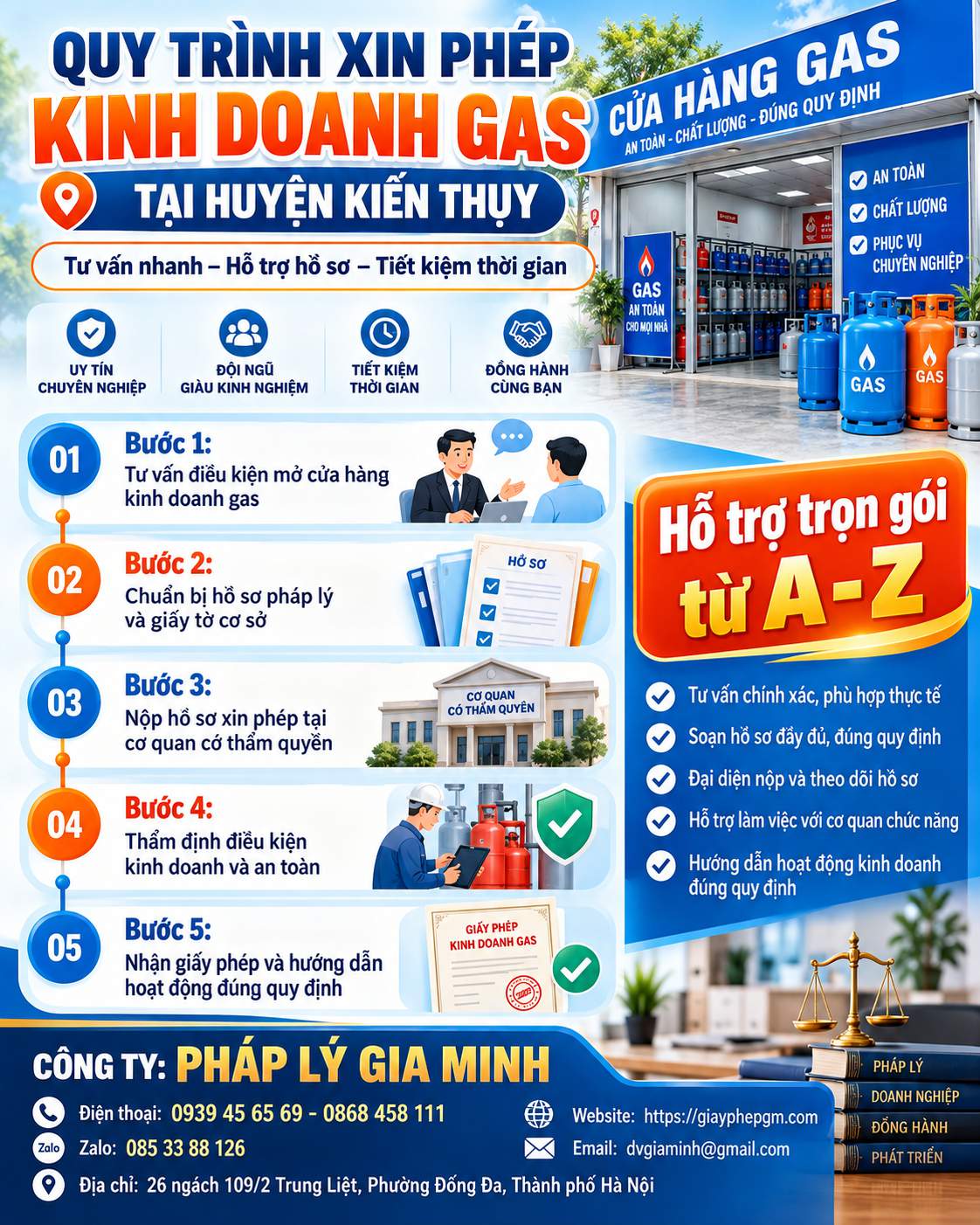 Quy trình xin phép kinh doanh gas tại huyện Kiến Thụy