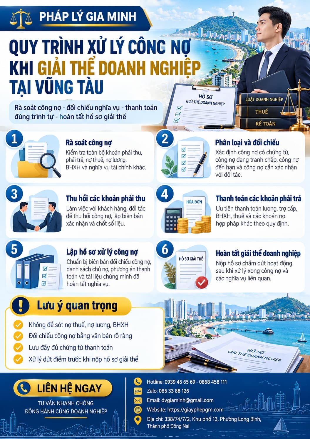 THỦ TỤC GIẢI THỂ CÔNG TY DOANH NGHIỆP TẠI VŨNG TÀU 6 Quy trình xử lý công nợ khi giải thể doanh nghiệp tại Vũng Tàu