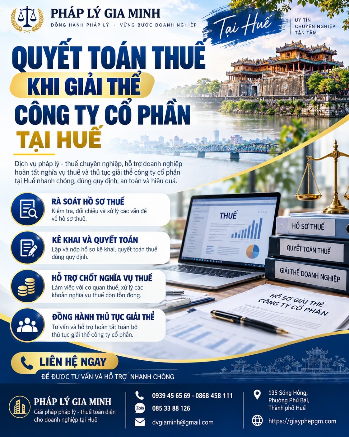 Quyết toán thuế khi giải thể công ty cổ phần tại Huế Quyết toán thuế khi giải thể công ty cổ phần tại Huế
