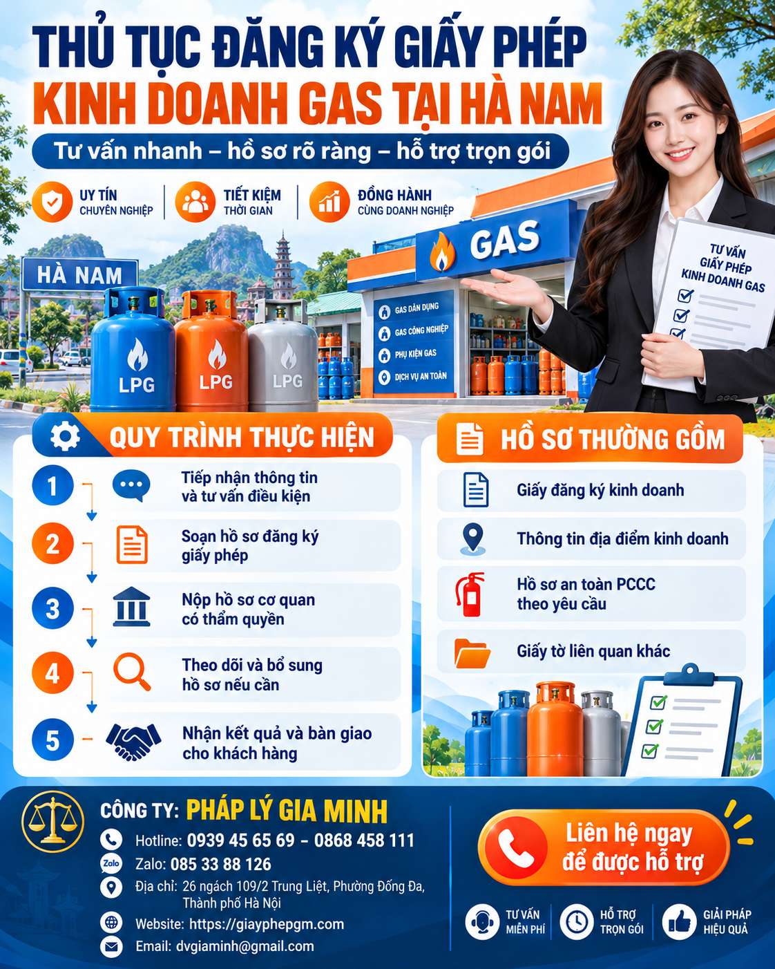 Thủ tục đăng ký giấy phép kinh doanh gas tại Hà Nam Thủ tục đăng ký giấy phép kinh doanh gas tại Hà Nam