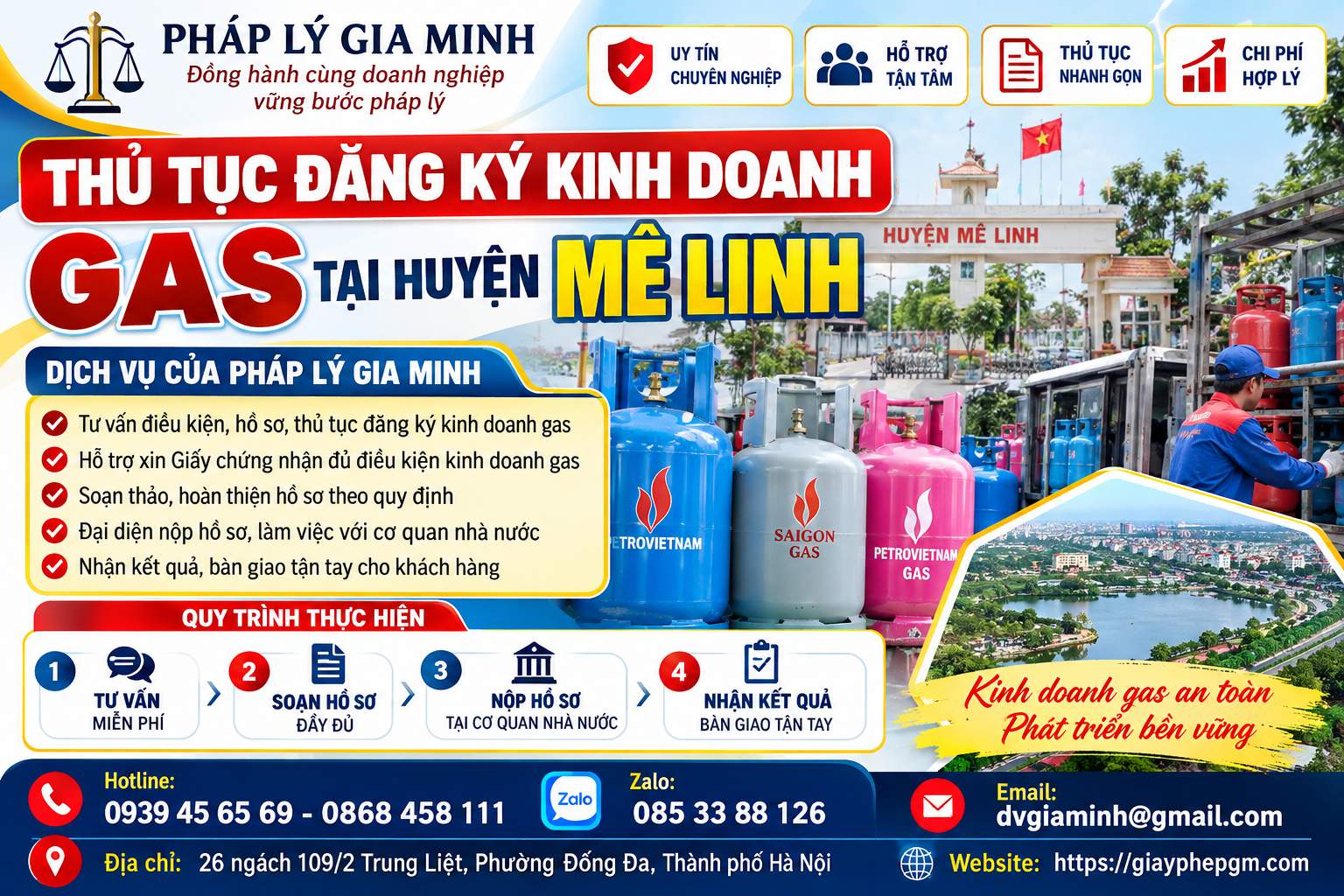 Thủ tục đăng ký kinh doanh gas tại huyện Mê Linh Thủ tục đăng ký kinh doanh gas tại huyện Mê Linh