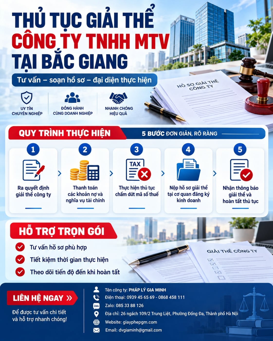 Thủ tục giải thể công ty TNHH MTV tại Bắc Giang