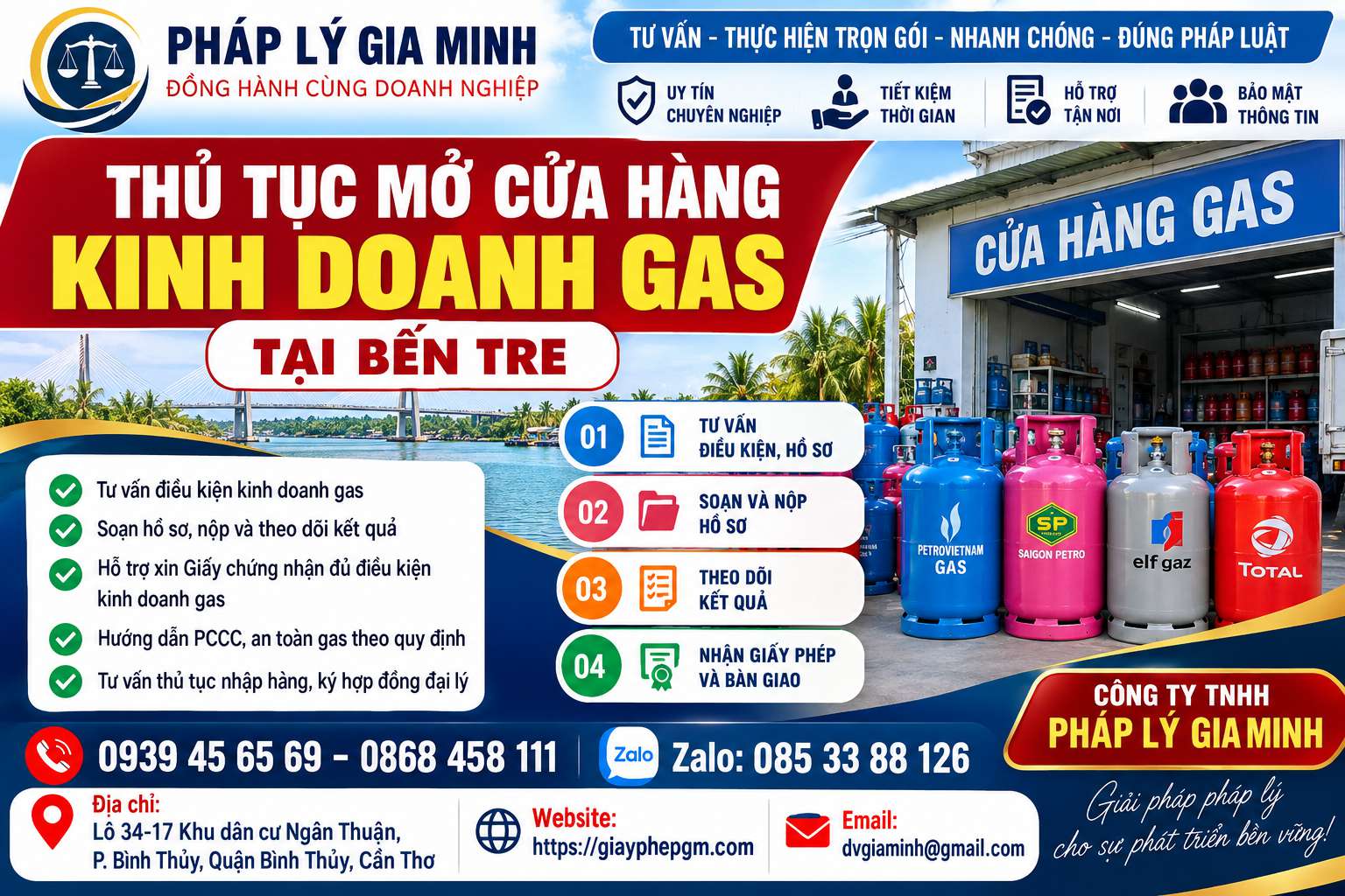 Thủ tục mở cửa hàng kinh doanh gas tại Bến Tre