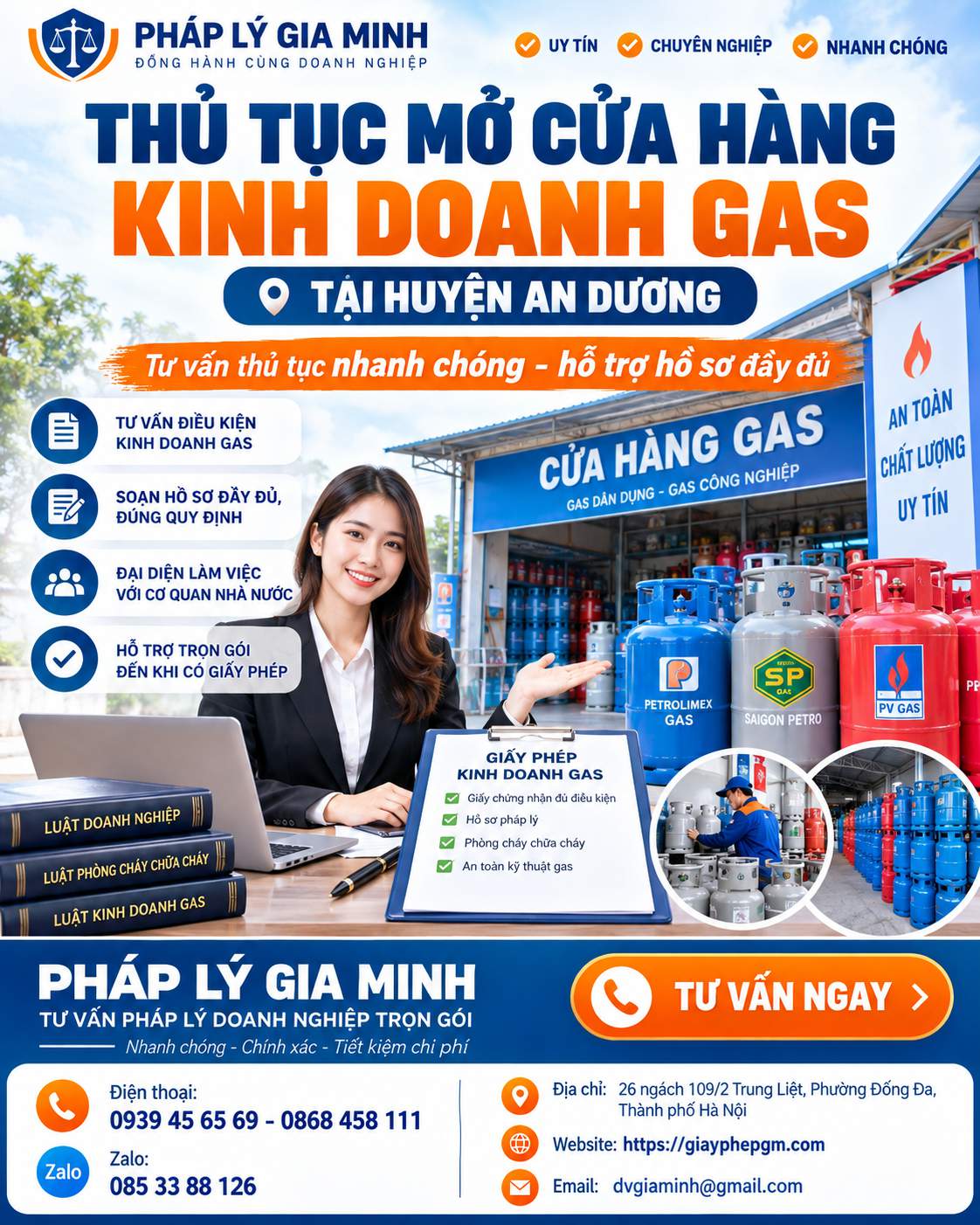 Thủ tục mở cửa hàng kinh doanh gas tại huyện An Dương