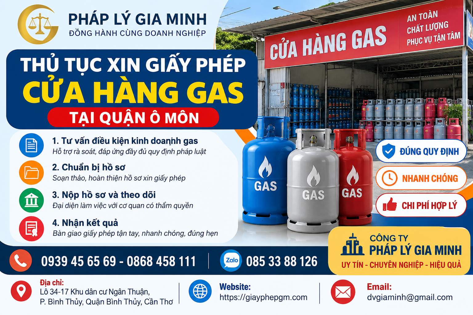 Thủ tục xin giấy phép cửa hàng gas tại quận Ô Môn Thủ tục xin giấy phép cửa hàng gas tại quận Ô Môn
