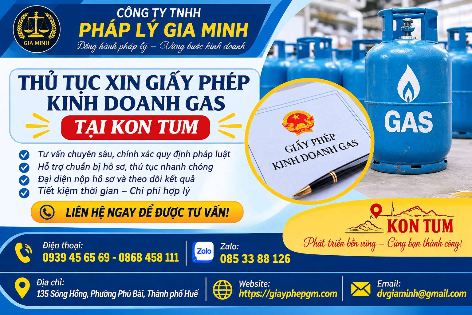 Thủ tục xin giấy phép kinh doanh gas tại Kon Tum Thủ tục xin giấy phép kinh doanh gas tại Kon Tum