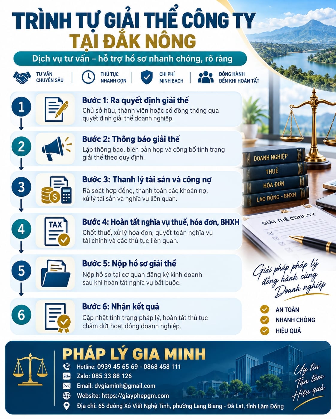 Trình tự giải thể công ty tại Đắk Nông