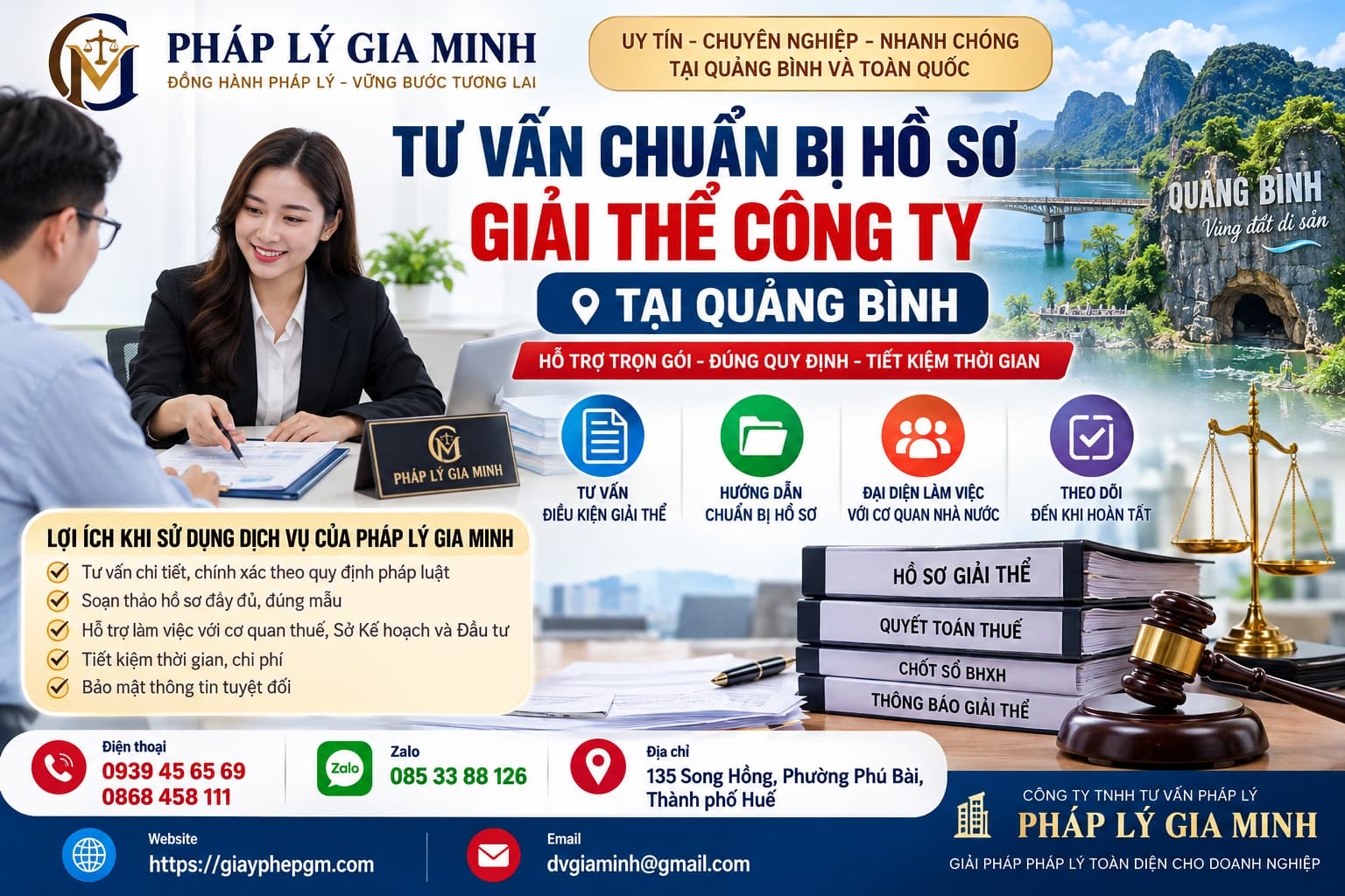 Tư vấn chuẩn bị hồ sơ giải thể công ty tại Quảng Bình Tư vấn chuẩn bị hồ sơ giải thể công ty tại Quảng Bình