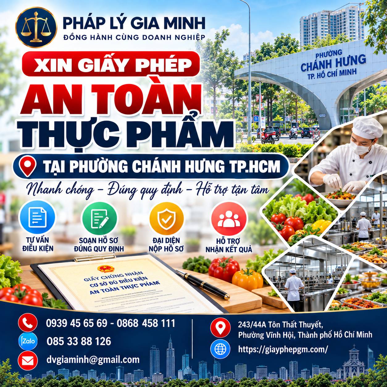 Xin giấy phép an toàn thực phẩm tại phường Chánh Hưng TPHCM