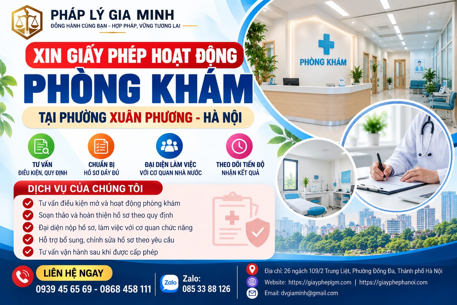 Xin giấy phép hoạt động phòng khám tại phường Xuân Phương Hà Nội