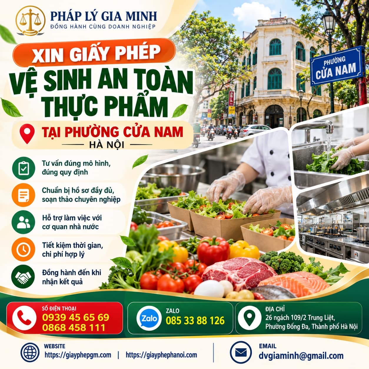 Xin giấy phép vệ sinh an toàn thực phẩm tại phường Cửa Nam Hà Nội