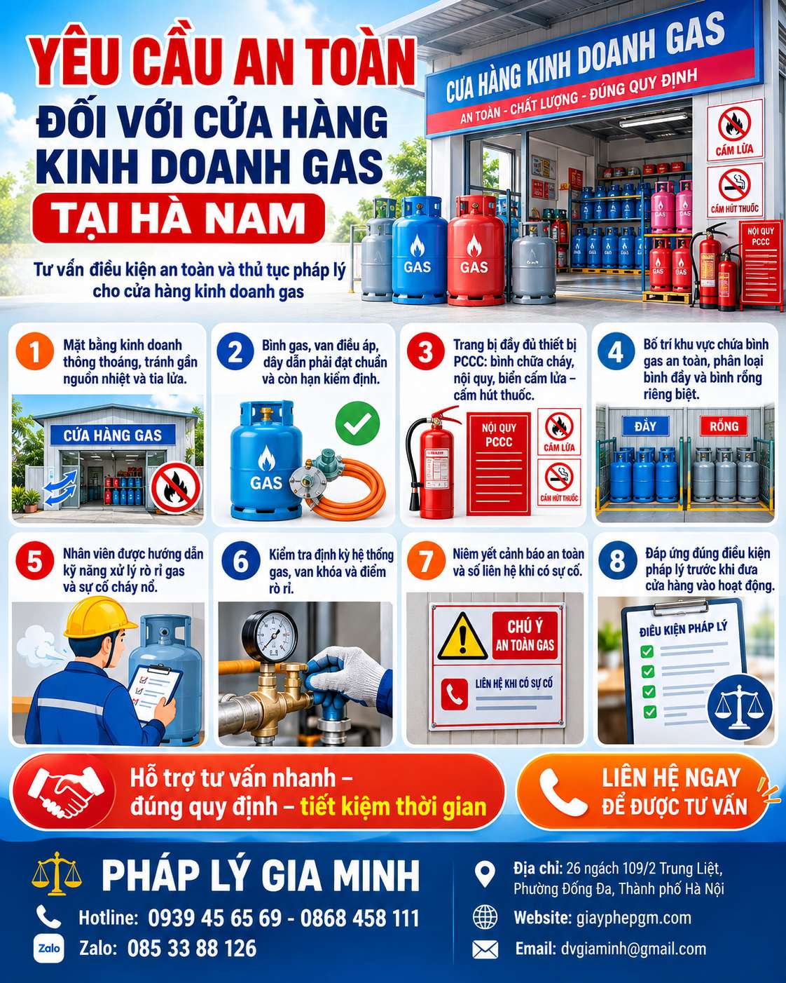 Yêu cầu an toàn đối với cửa hàng kinh doanh gas tại Hà Nam Yêu cầu an toàn đối với cửa hàng kinh doanh gas tại Hà Nam
