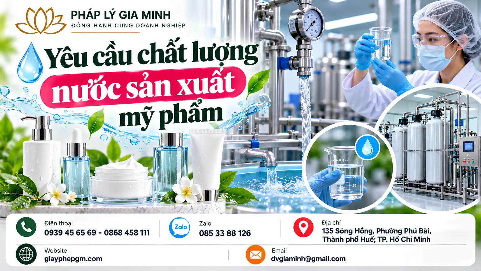 Yêu cầu chất lượng nước sản xuất mỹ phẩm